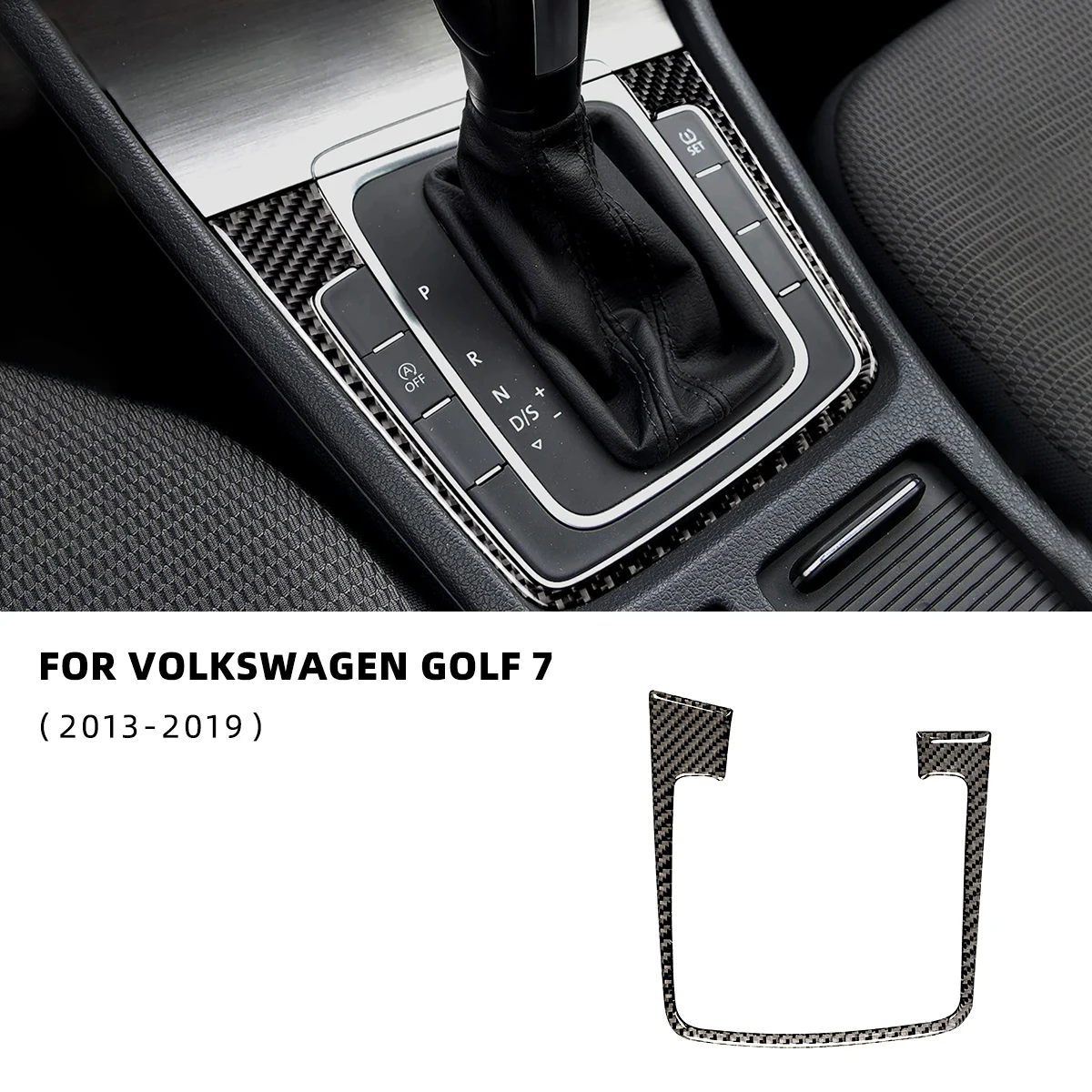 For Volkswagen Golf 7 GTI Mk7 2013-2019 Gear Headlamp Panel  Trim Frame Cover Real Carbon Fiber Sticker Car Interior Accessories