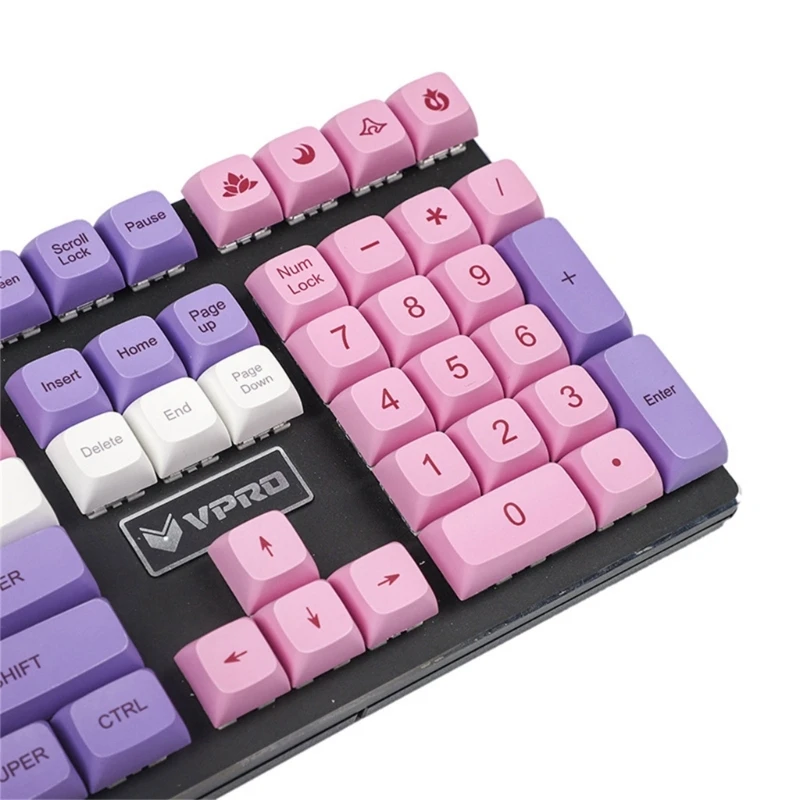 Thick-Walled PBT Keycaps Gift Exquisite Colored Pink DyeSubbed for Gaming