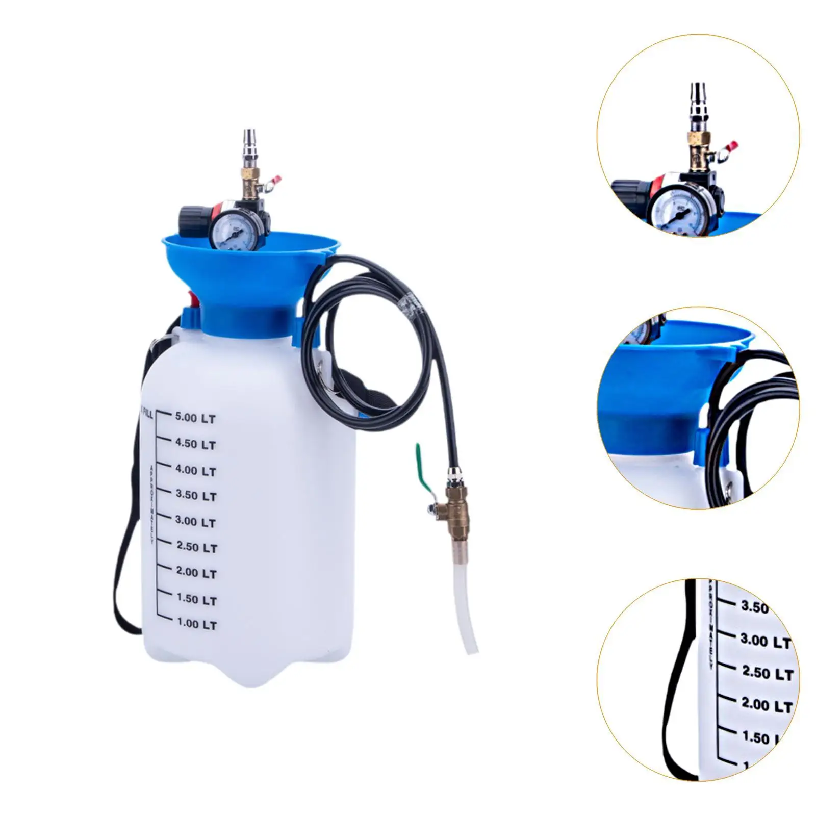

Automatic Fluid Transfer Pump Kit 5L Adjustable Pressure Oil Filler and Evacuator for Automotive Service Garage