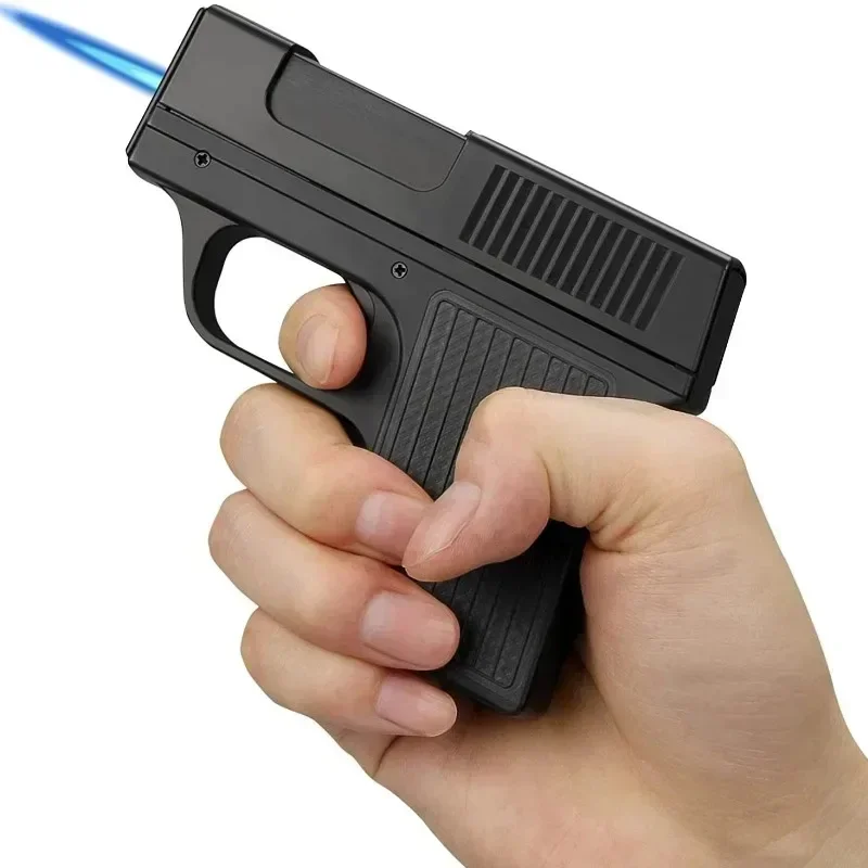 10 Pack Cigarette Box Gun Type Windproof Inflatable Lighter Outdoor Portable Butane Cigarette Box Smoking Accessories Men's Gift