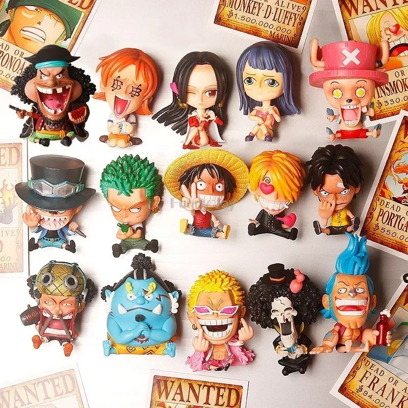 8cm Figurka anime One Piece Monkey D Luffy Roronoa Zoro Kawaii Toys Q Figural Nendoroid Dekoracja samochodu Model PVC Prezent