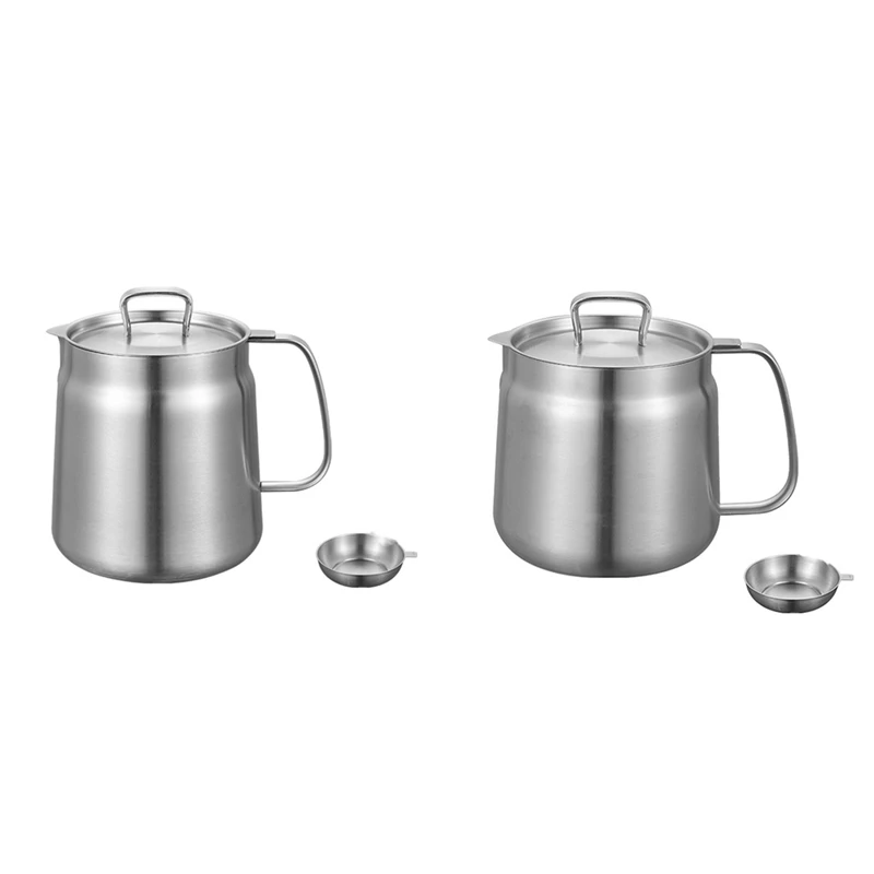 Fryer,Oil Pot Stainless Steel Large Capacity Oil Fryer And Filter Cup Combo Versatile Oil Filter For Kitchen