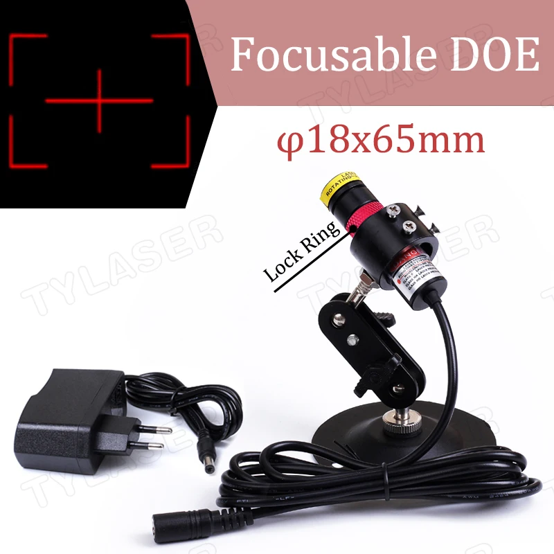 

Red Viewfinder Focusable DOE D18x65mm 660nm Laser Module 10mw 30mw50mw 100mw for Laser Positioning Free with Bracket and Adapter