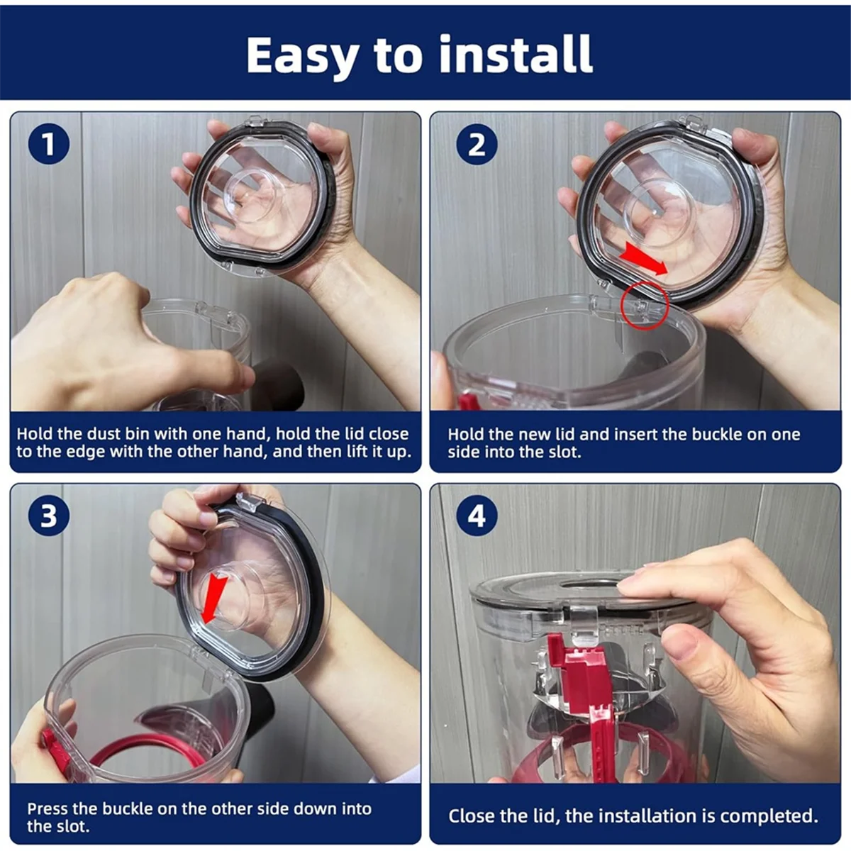 FZFZ Parti della tazza del contenitore della polvere aggiornate per V11 V15 SV14 SV15 SV22 Anello di tenuta e parti del coperchio del kit parti di ricambio