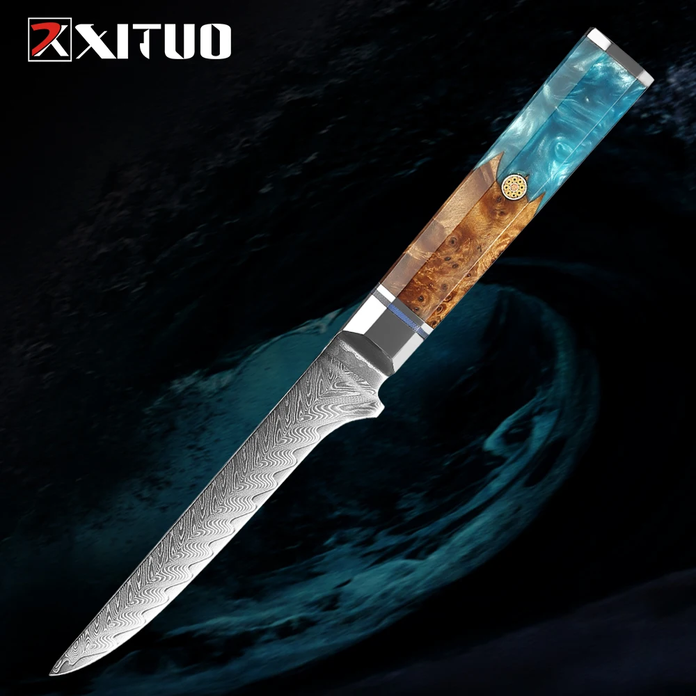 

XITUO 6 Inch Boning Knife Japanese Damascus Steel Cut Meat Professional Pick Bone Slicing Kitchen Chef Very Sharp Cooking Knives