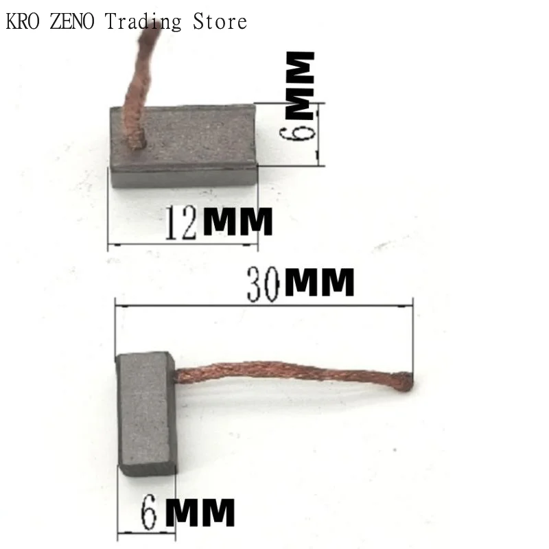 🔝4PCS DIY Accessories 6x6x12mm Electric Motor Carbon Brush Power Tool Blower Fan  Brushes✨
