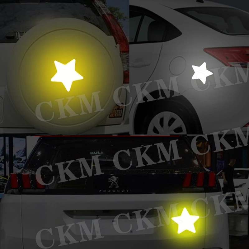 10 Pcs/Set Star Shape Reflective Tape Reflectors For Car Pentagram Tape Car Truck Motorcycle Trailer Warning Safety Sticker