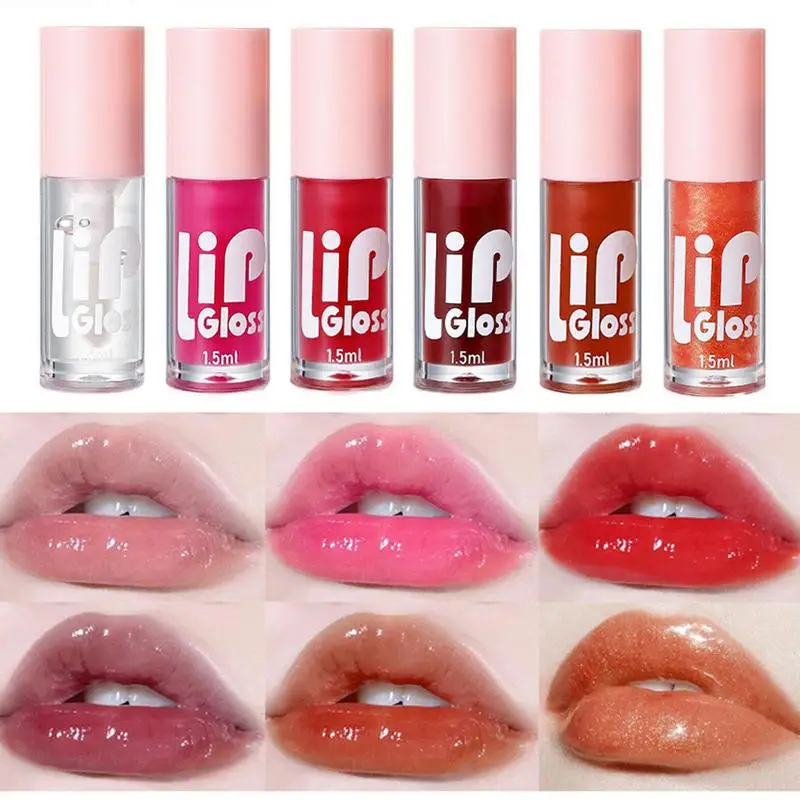 6pcs Fruit Transparante Lipolie set Lippenbalsem Dagelijkse Make-up Voedzaam Jelly Natuurlijke Lipgloss Diep Hydraterende Lipverzorging olie