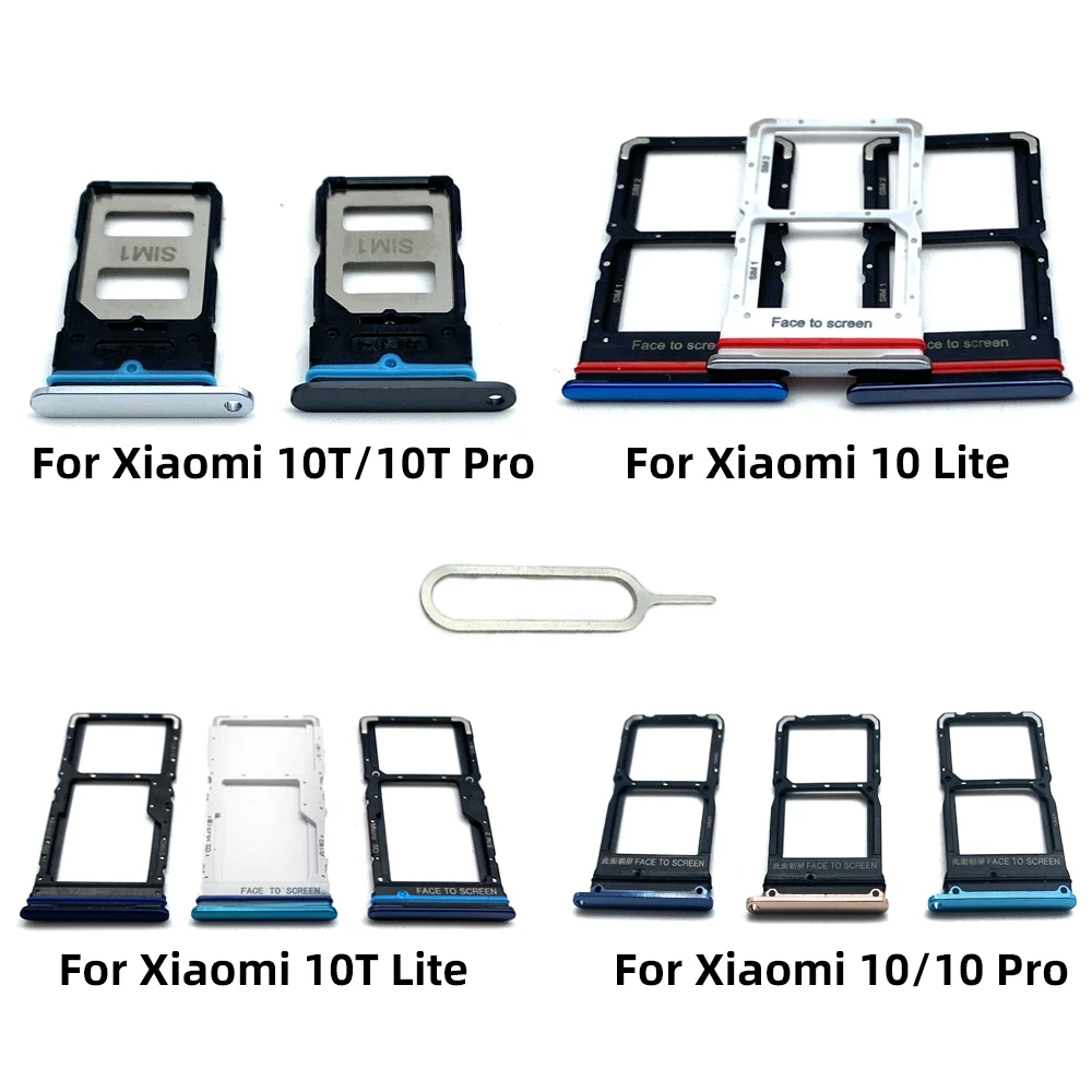 Tested SIM SD Card Trays For Xiaomi Mi Note 10 10T Pro Lite Phone SIM Chip Slot Drawer Card Holder Adapter Socket Repair Part