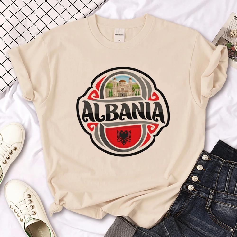 Albania tshirt women Japanese harajuku manga top female 2000s designer funny clothes