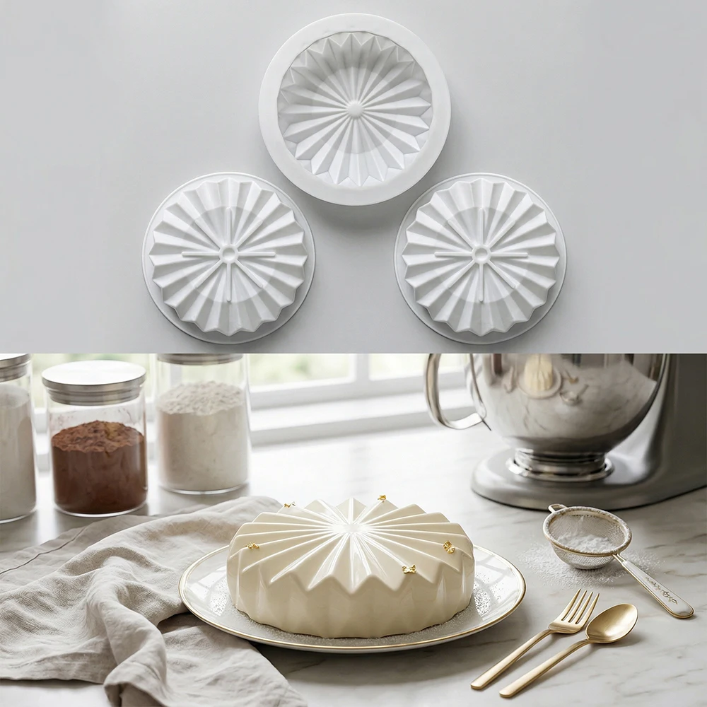 Lace mousse cake silicone mold for pudding mousse chocolate jelly pancake bread cheesecake baking plate fancy cake pastry mold