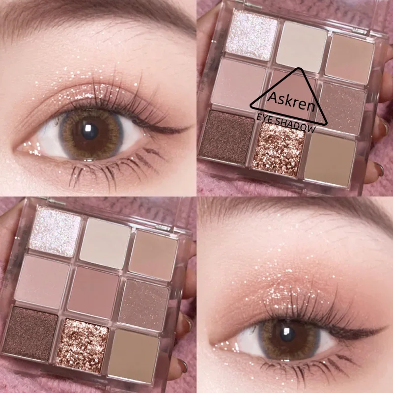 Paleta Cieni do Powiek Taro Nine-Color, Perłowe Brokatowe, Długotrwałe, Złociste Odcienie, Paleta w Stylu Pałacowym do Makijażu dla Kobiet, Uroda