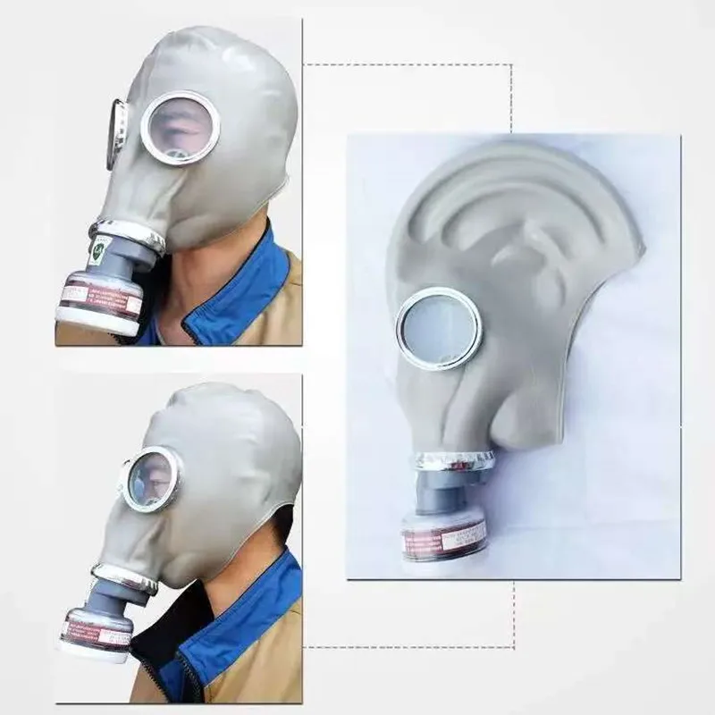قناع الغاز الكيميائي 2 في 1 مادة مطاطية طلاء رش الأمونيا الكيميائية للحماية من الحرائق قناع الغاز للحماية الشاملة
