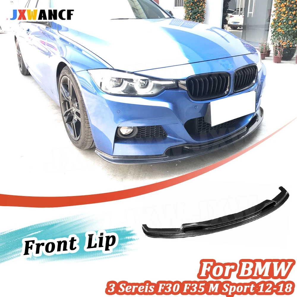 

JXWANCF Carbon Fiber Front Lip Spoiler for BMW 3 Series F30 F35 M Sport 320i 325i 328i 330i 335i 12-18 Bumper Chin Shovel FRP