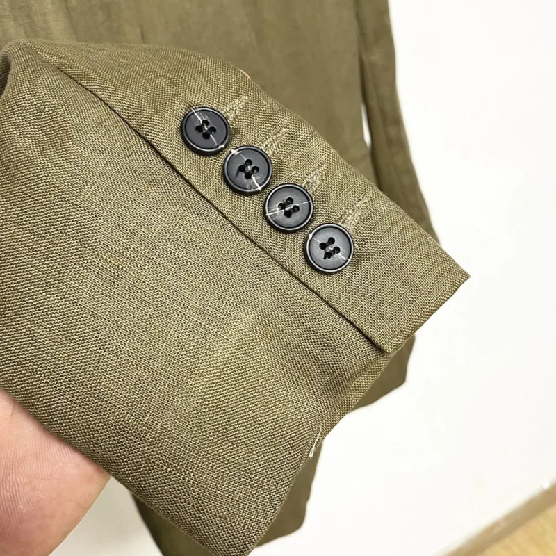 EAEOVNI 빈티지 여성 2 조각 세트 패션 V 넥 긴 소매 블레이저 코트 + 넓은 다리 바지 2025 Office Lady New Clothing 1A930