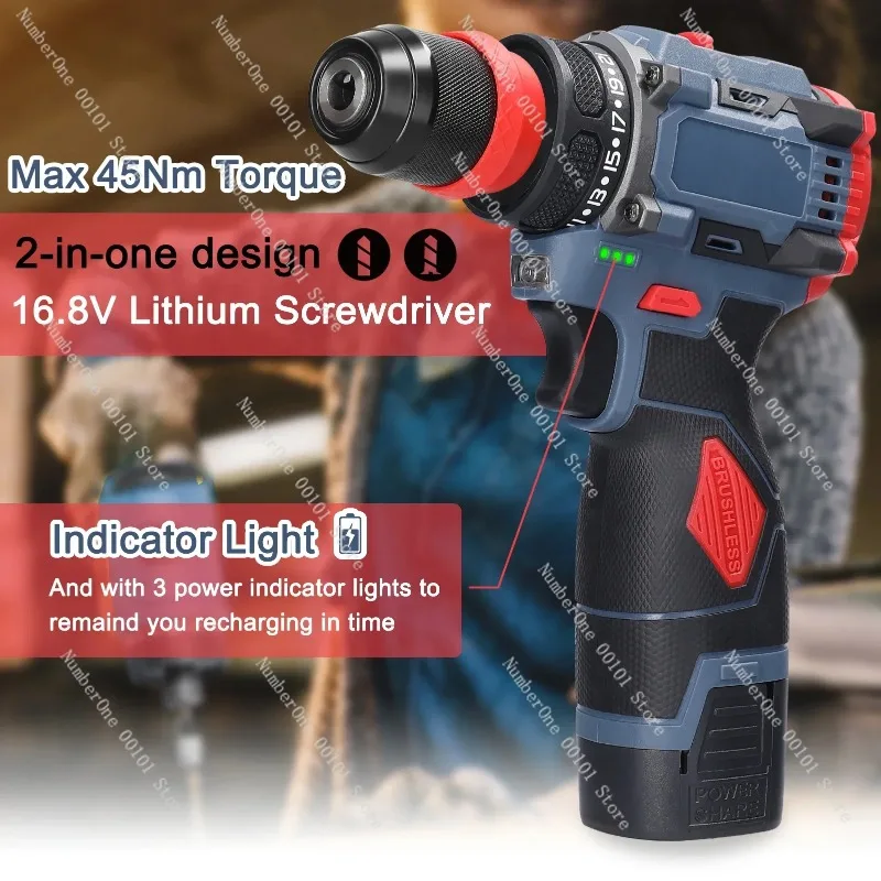 

Практичные литий-ионные электроинструменты | Дрель-шуруповерт 16,8 В, крутящий момент 45 Нм