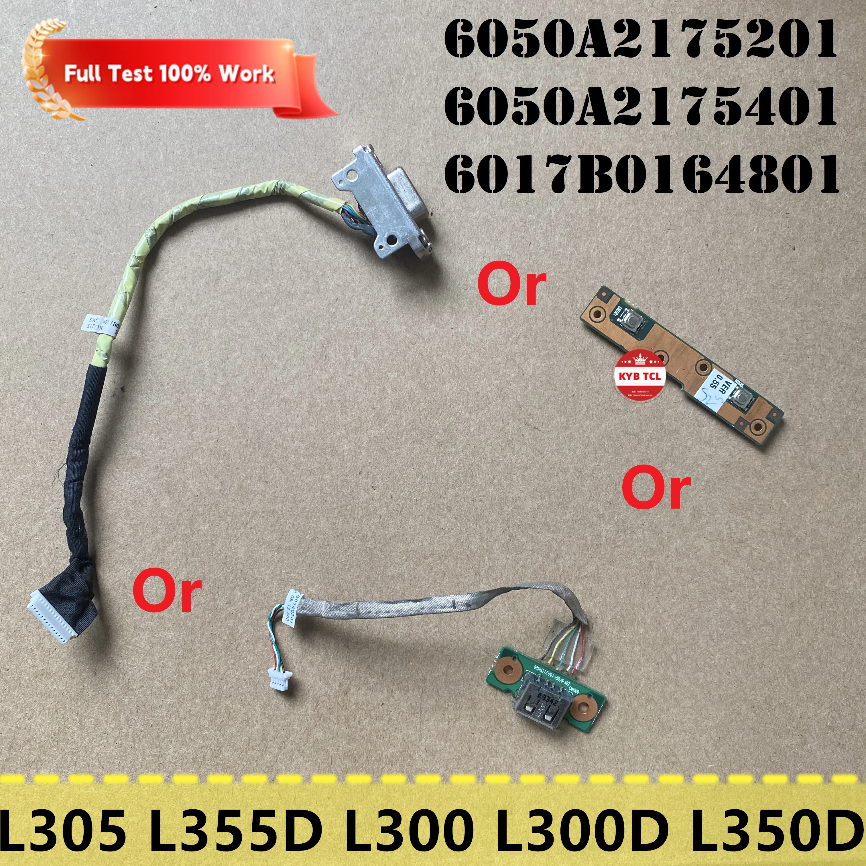 USB-плата для ноутбука Toshiba L305, L355, L355D, L300, L300D, L350D, с кабелем или сенсорной панелью, или кабелем VGA 6017B0164801