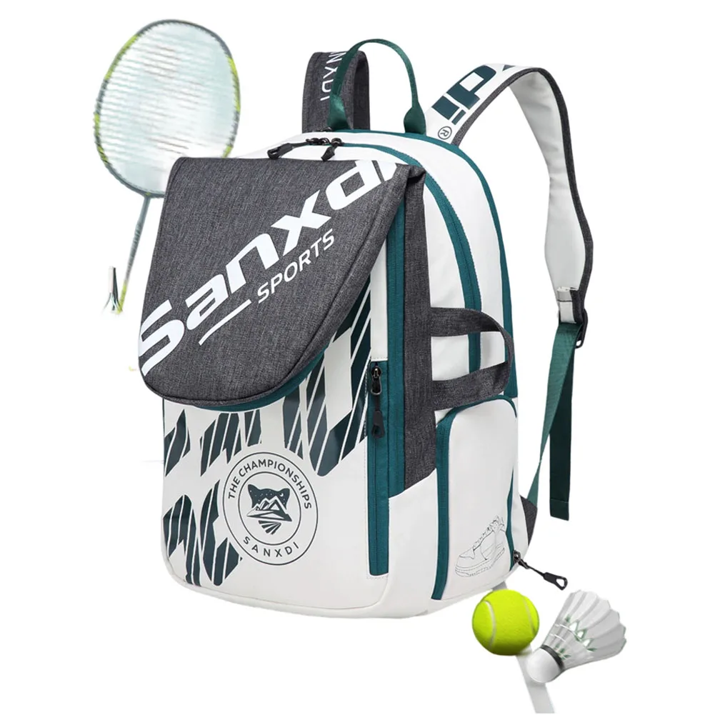 Insulated Tennis Paddle Backpack Made from Recyclable Polyester and EVA with Racket Storage Laptop Compartment and Shoe Pocket
