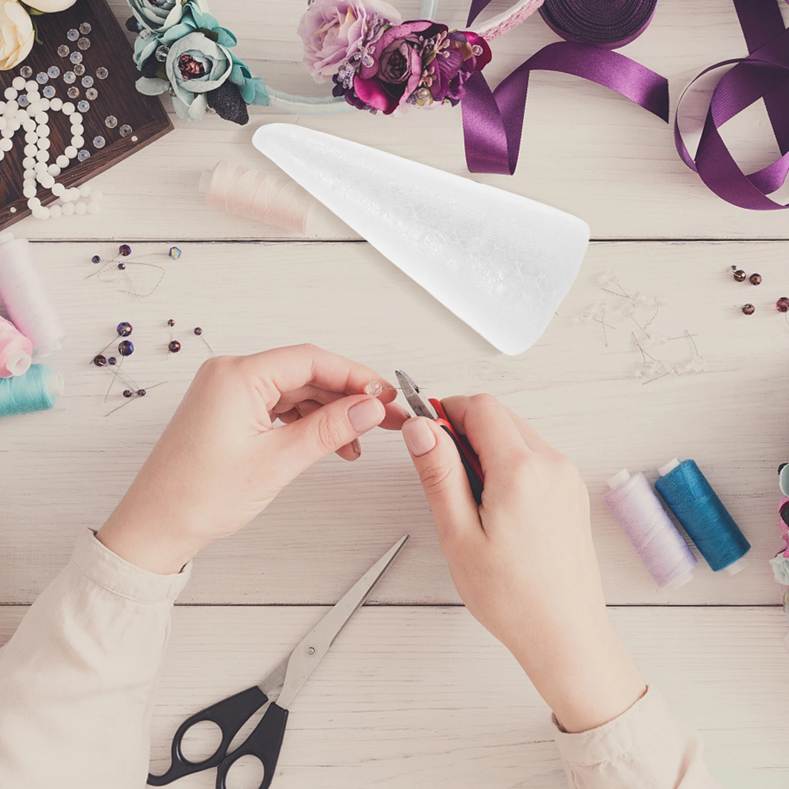 

5 Pcs Foam Cones Craft Models Unfinished Diy Projects White Blank Cones H Made Decorations Christmas Tree Foam Crafts Art