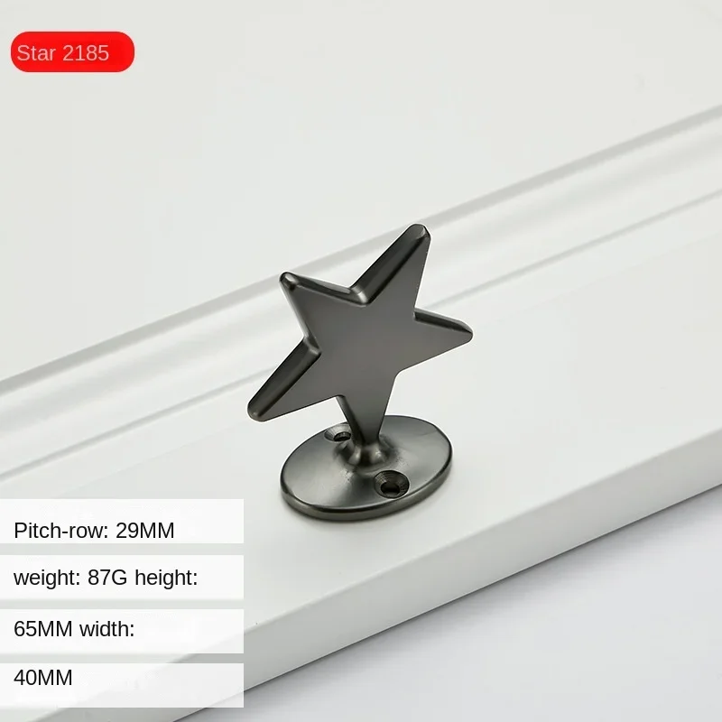 新しいクリエイティブなシンプルな洋服フック引き出しキャビネットドアハンドルスタームーン亜鉛合金ライト高級ハンドルフック