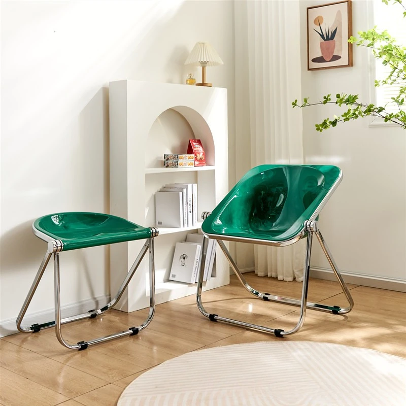 

Transparent chair, Nordic folding chair ins Internet celebrity dining chair, home backrest modern minimalist acrylic