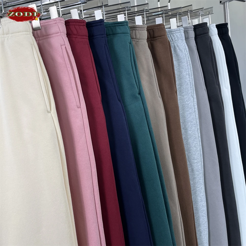 ZODF New Winter Men 400gsm Solid Fleece Sweatpants Unisex Basic Loose  Warm Joggers Pants Brand Bottoms HY0931