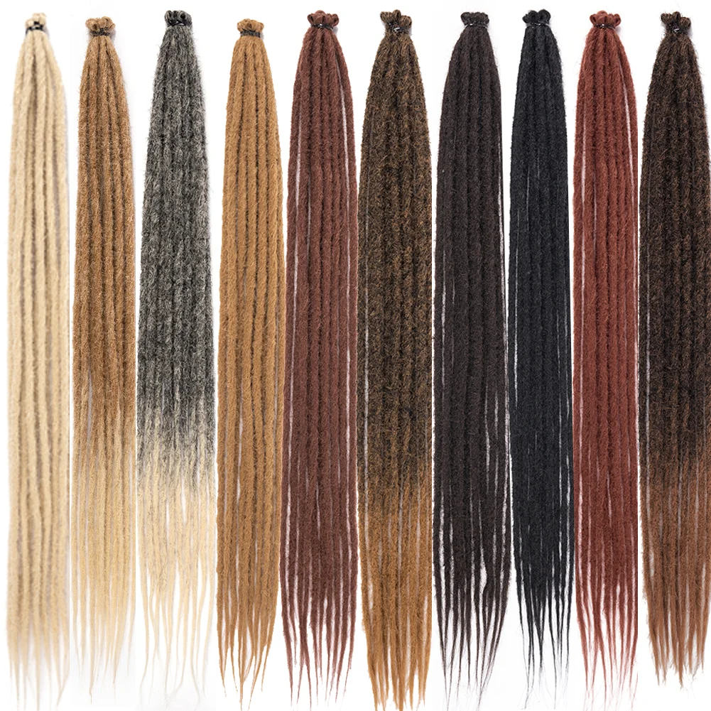 Estensioni Dreadlock sintetiche 10 Root/pack Hippie Single Ended Dreads Ombre Loc Extensions 24/30 pollici stile Reggae Crochet Hair