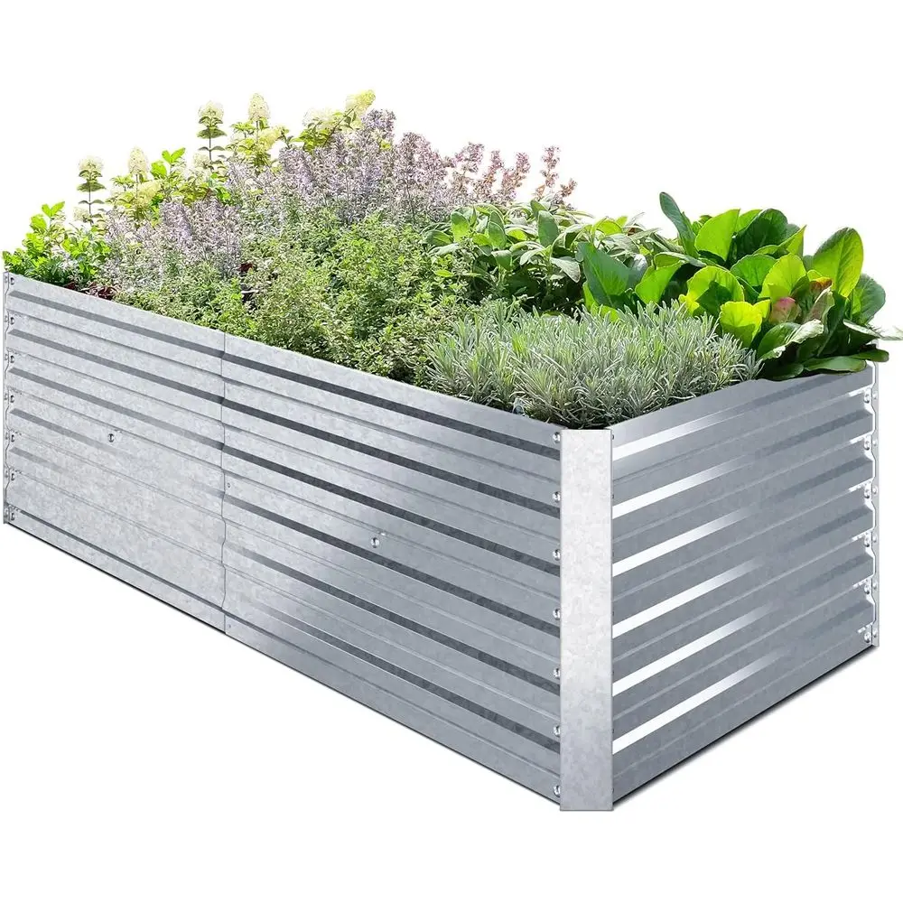 Raised Garden Beds for Vegetables, 6x3x1.9 ft Heightened Extra-Large Reinforced Galvanized Steel Boxes, Heavy Duty Outdoor Plant