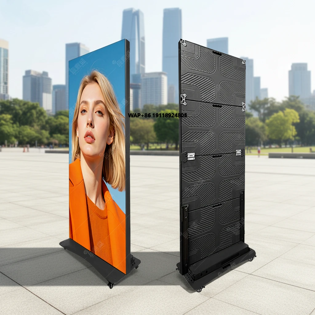 

Portable Smart AD Wall P2.5 P3 P4 Indoor Outdoor Digital Foldable Board Stand Advertising LED Poster Display Screen