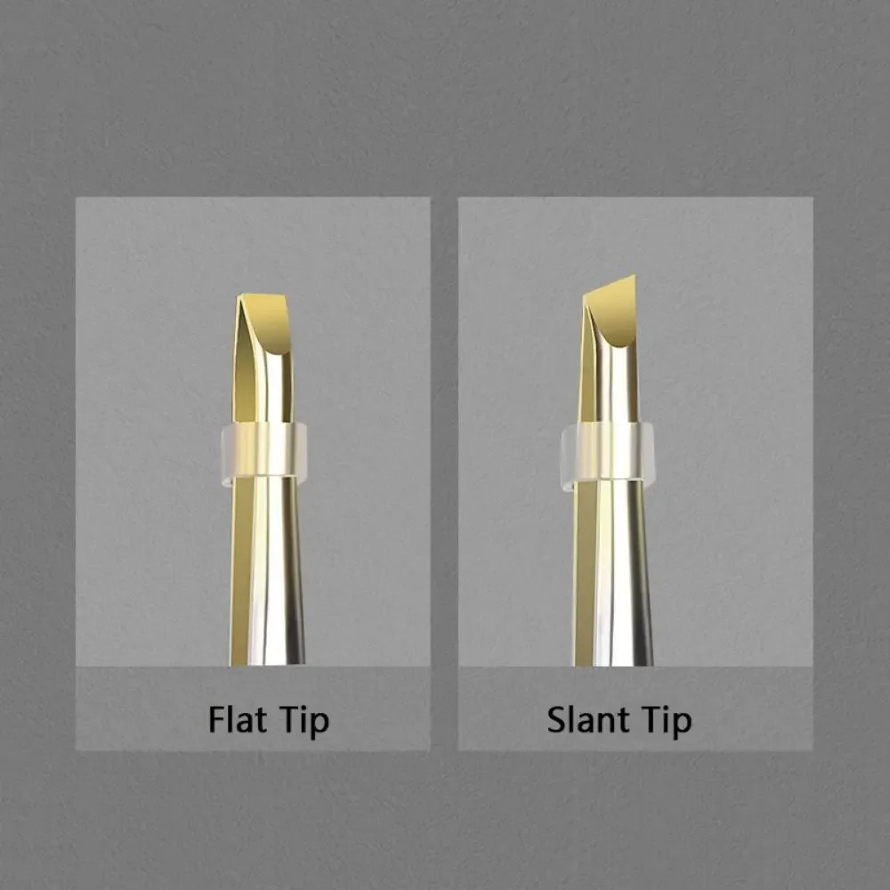 Pinzas para cejas de acero inoxidable, punta plana/inclinada, multifunción, Clip para pestañas postizas, recorte de cejas, 2 uds.