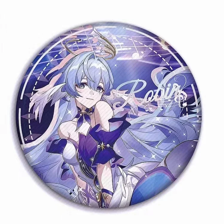 58MM Anime Honkai: Star Rail Robin Cosplay Design Badge Emblem Exquisite Backpack Charm Pendant Cartoon Birthday Xmas Gift