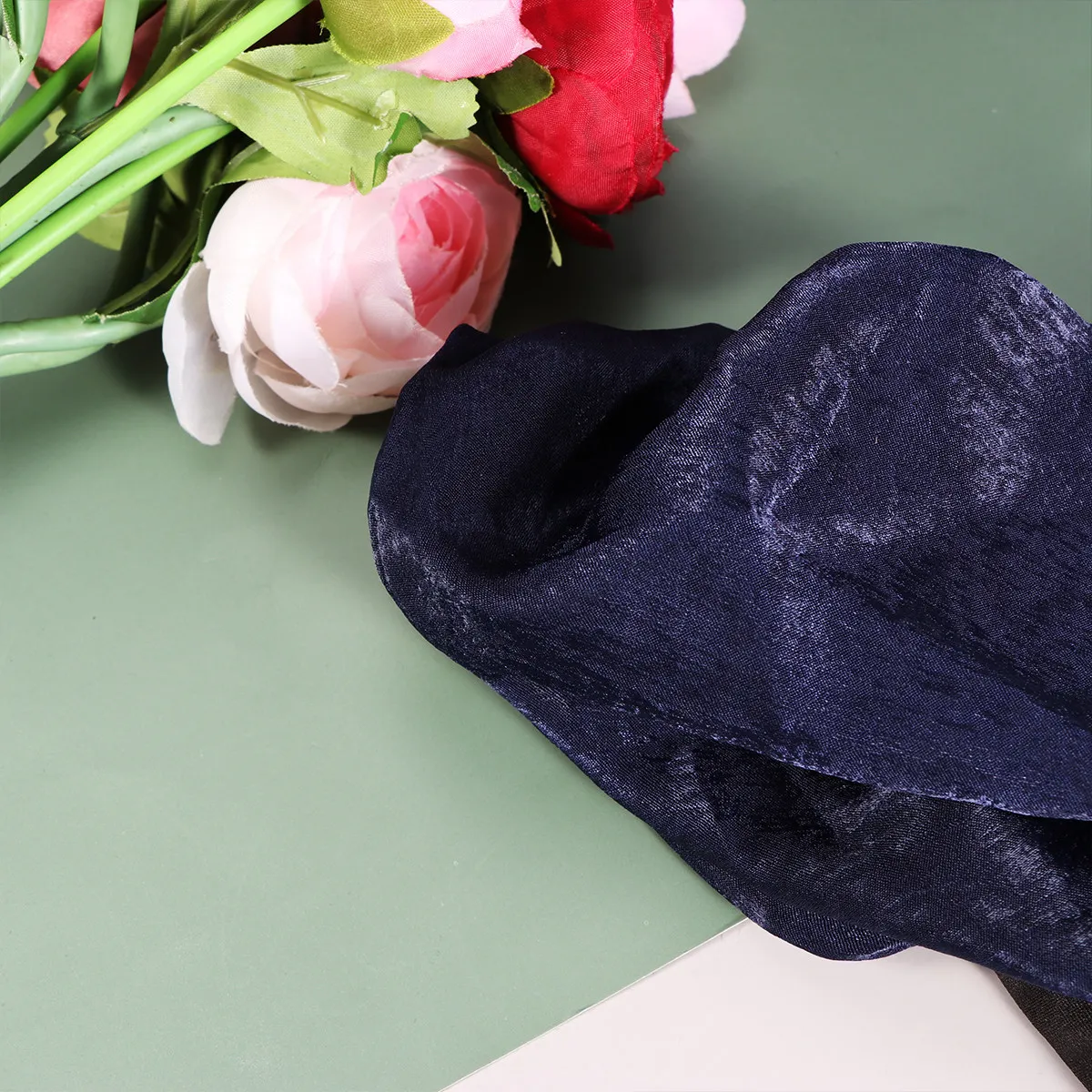Silk Beauty Cap for Women Soft Satin Sleeping Hat with Roomy Fit to Protect Hair during Sleep Makeup Face Washing Night Use Navy
