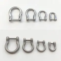 Titanium Alloy D Shaped Carabiner Buckle D Bow Staples Shackle Key Ring Horseshoes Outdoor Bracelet Buckle Outdoor Accessories
