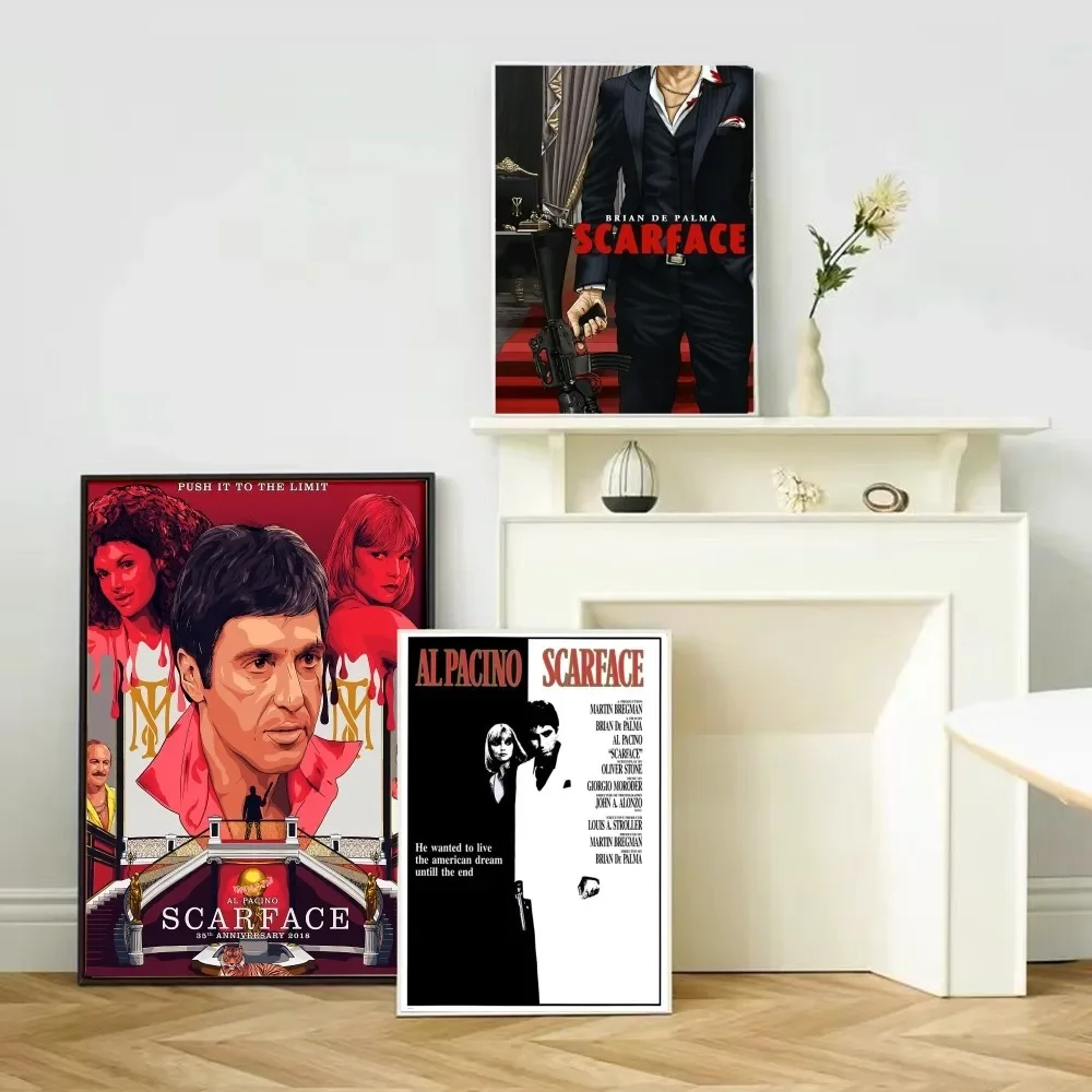 

Scarface 1983 Poster DIY Sticky Poster Waterproof Paper Sticker Coffee House Bar Home Decor