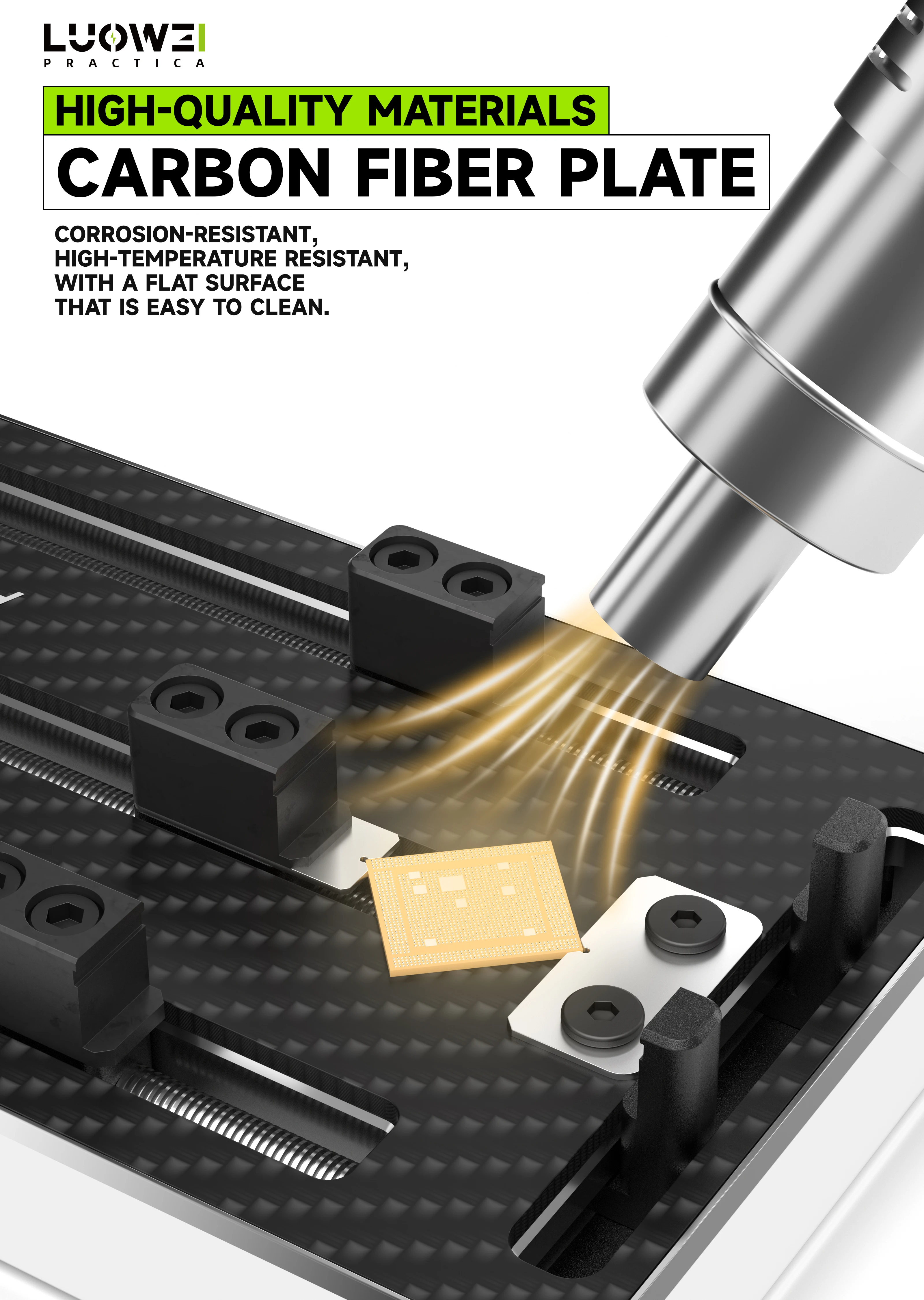 LUOWEI LW-AP02 Triaxial Carbon Fiber Motherboard Fixture/Mobile PCB Clamp/Mobile PCB Repair Fixture/Repair Tools