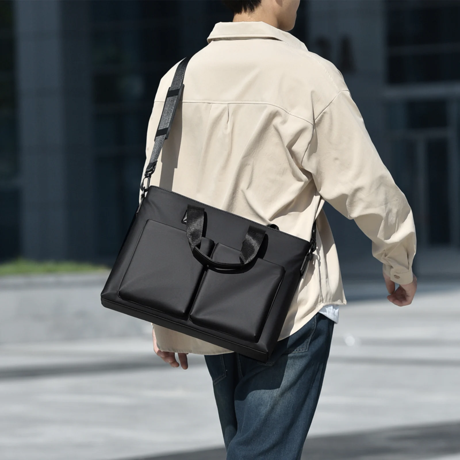 waterproof-14-inch-laptop-bag-business-casual-briefcase-with-dual-front-pockets-large-computer-bag-for-work-office-commuting