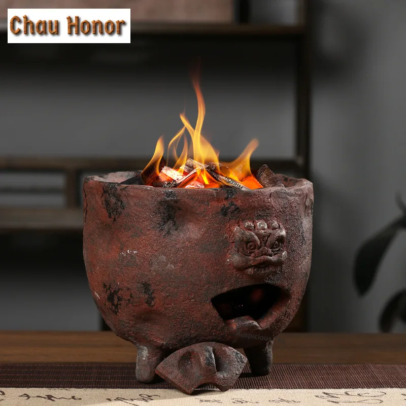 ZAEYORIA Chaozhou Wabi-sabi Wood-fired Charcoal Stove For Boiling Water Household Sand Kettle Boiling Water Tea Charcoal Furnace