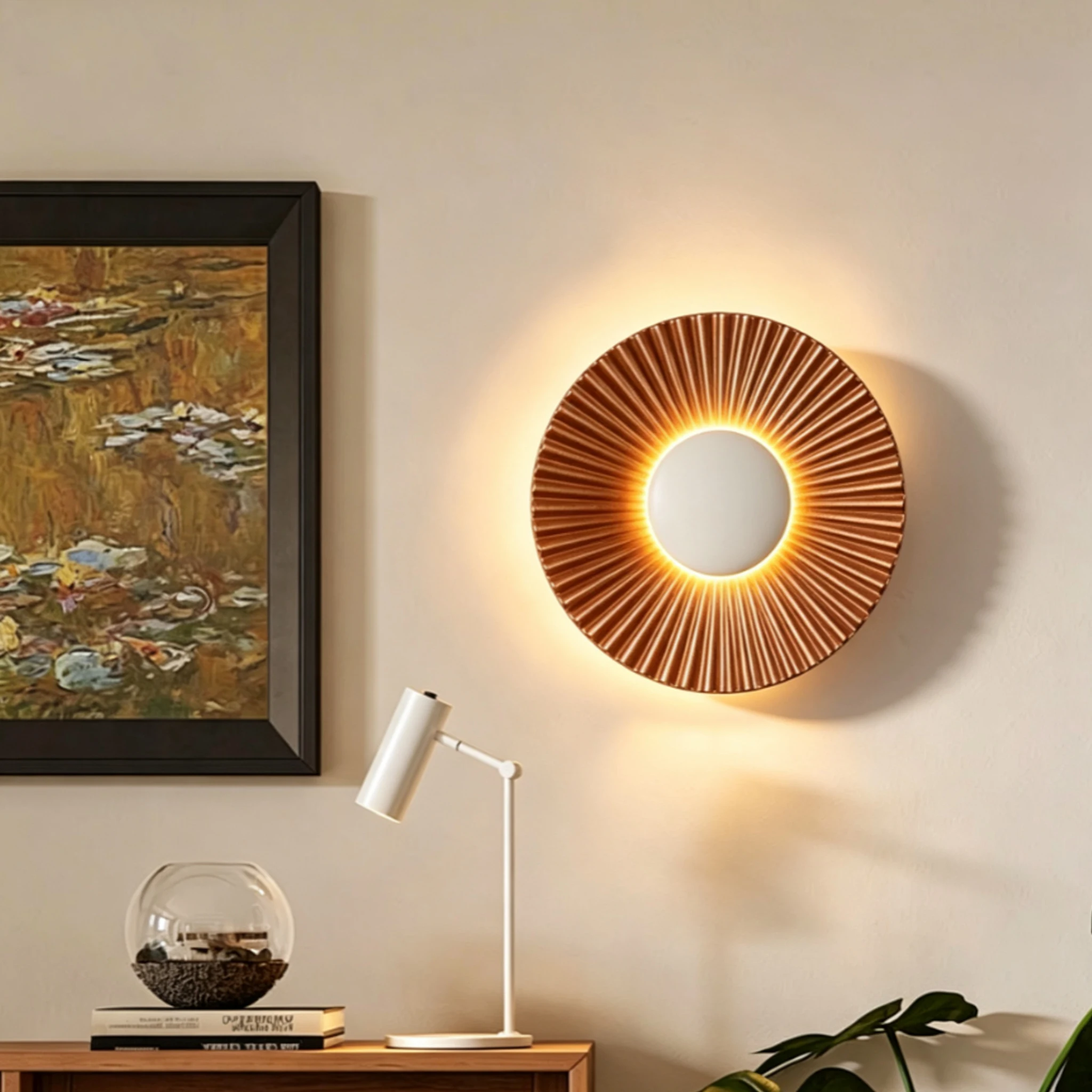 Indoor Wall Light LED Wall Lamp Creative Round Minimalist Wall Sconce Living Room Bedroom Hallway Home Lighting