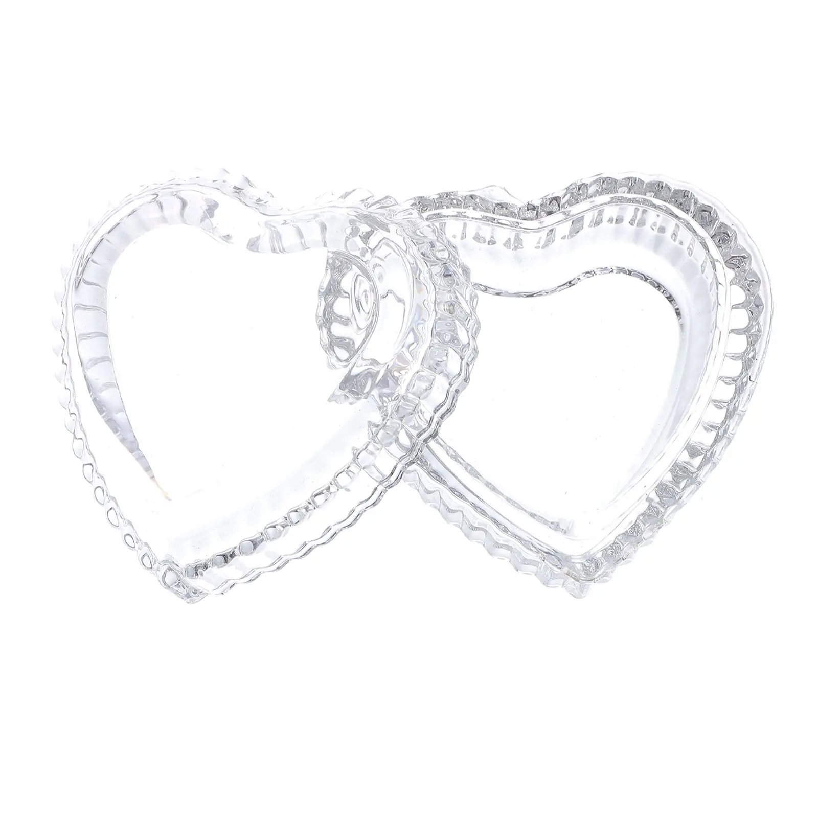 

Heart Shaped Box Embossed Embossed Glass Jewelry Storage Transparent Container Lid Home Decor Gift Retro Modern