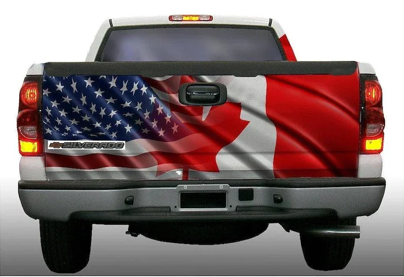 

American Canadian flag patriotic truck tailgate wrap