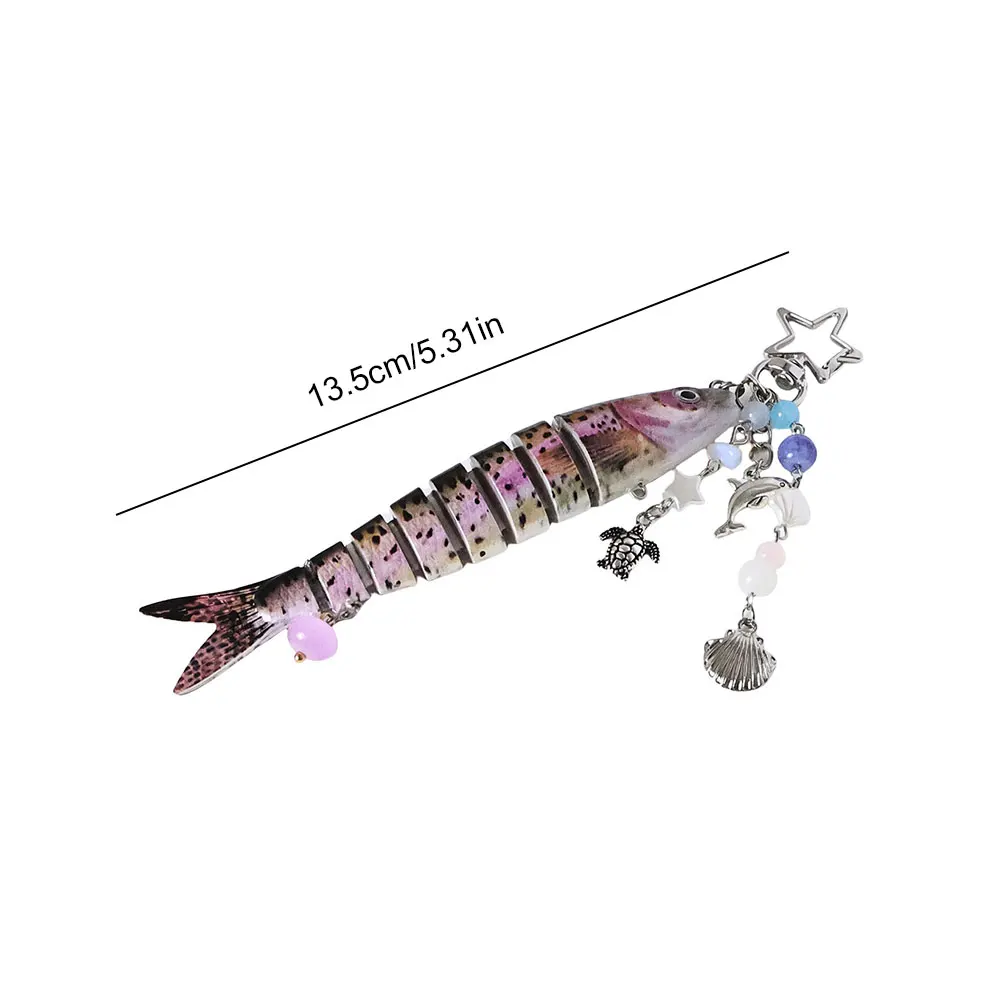 الأسماك المفاتيح الاكريليك الصيد إغراء المفاتيح حقيبة الظهر قلادة هدايا الصيد للرجال #5