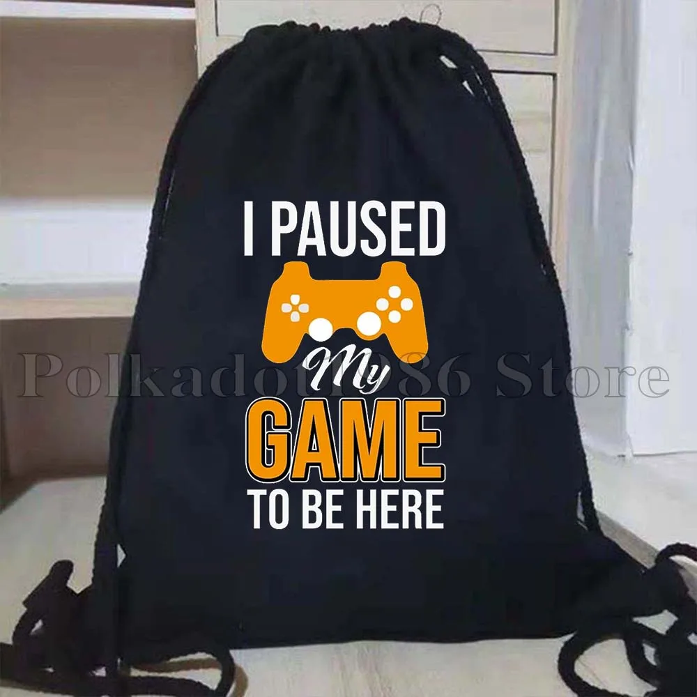 Colorful Video Game Controllers Gamer Girl Cute Axolotl Dinosaur Gamer Drawstring Bags Soccer Backpack Sackpack Gifts String Bag