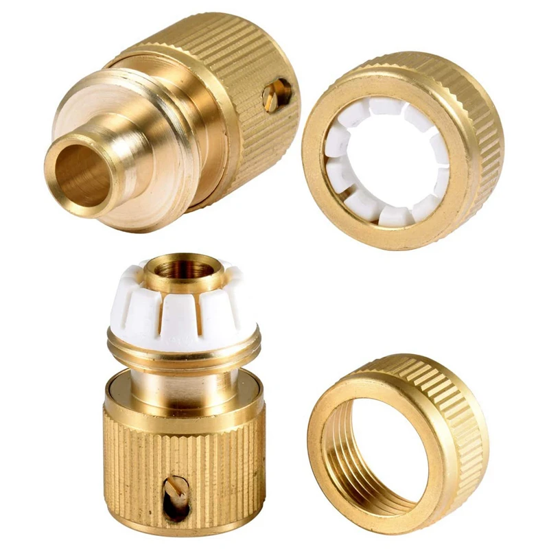 4 Pieces Garden Hose Tap Connector 1/2 Inch And 3/4 Inch Size 2-In-1 And 1/2 Inch Hose Pipe Quick Connector