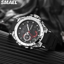 SMAEL  Waterproof Electronic Watch 8060 Fashion Brand Alloy Watch Men's Multi functional Cool Dual Display Outdoor