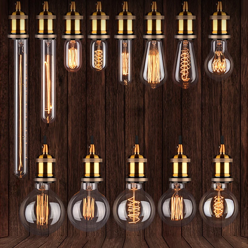 Retro หลอดไฟสีเหลือง 220V 110V E27 40W Vintage LED หลอดไส้หลอดไฟสําหรับตกแต่งบ้าน Vintage โคมไฟ