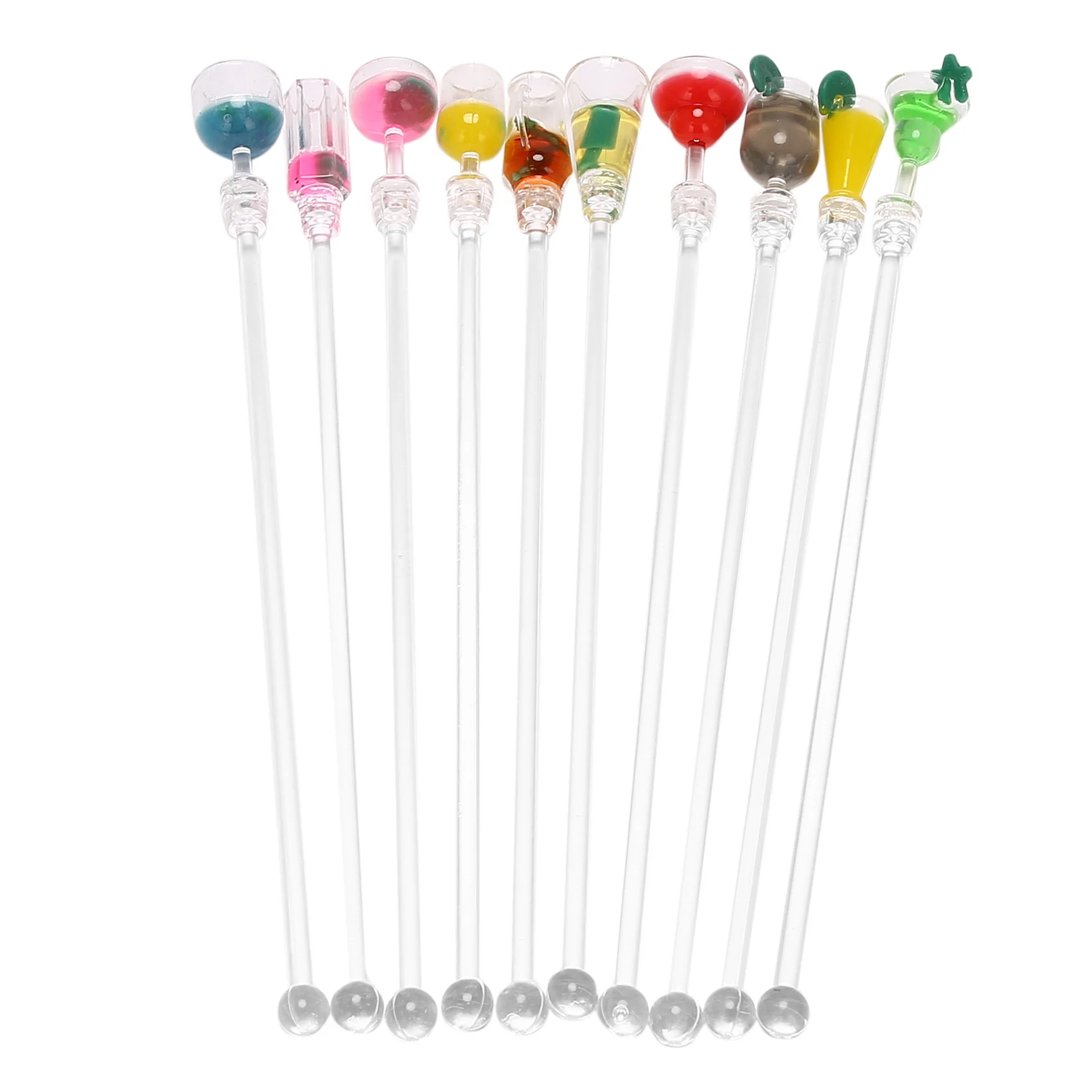 

10Pcs Cocktail Stirrer Drink Mixing Stick Set Acrylic Cocktail Mixer Blender Bar Supplies Swizzle Stirrer