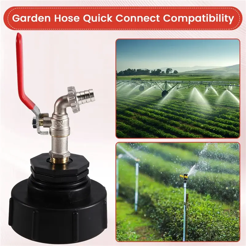 M11K-IBC Tank Tap Adapter S100X8 Thread IBC Tank Tap Adapter 1/2'' Connector For Garden Home Valve Fitting Faucet