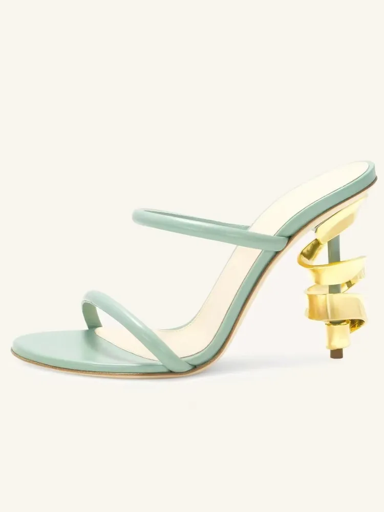Summer Women's New Alien High Heel Sandals with One Strap Fashion Show Party 34-45 Women's Large Sandals