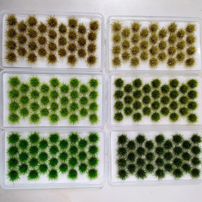 32 pçs mini kits de modelo de cluster de grama simulação mutlicolor materiais de plantas de grama para fazer layout de cena acessório diorama