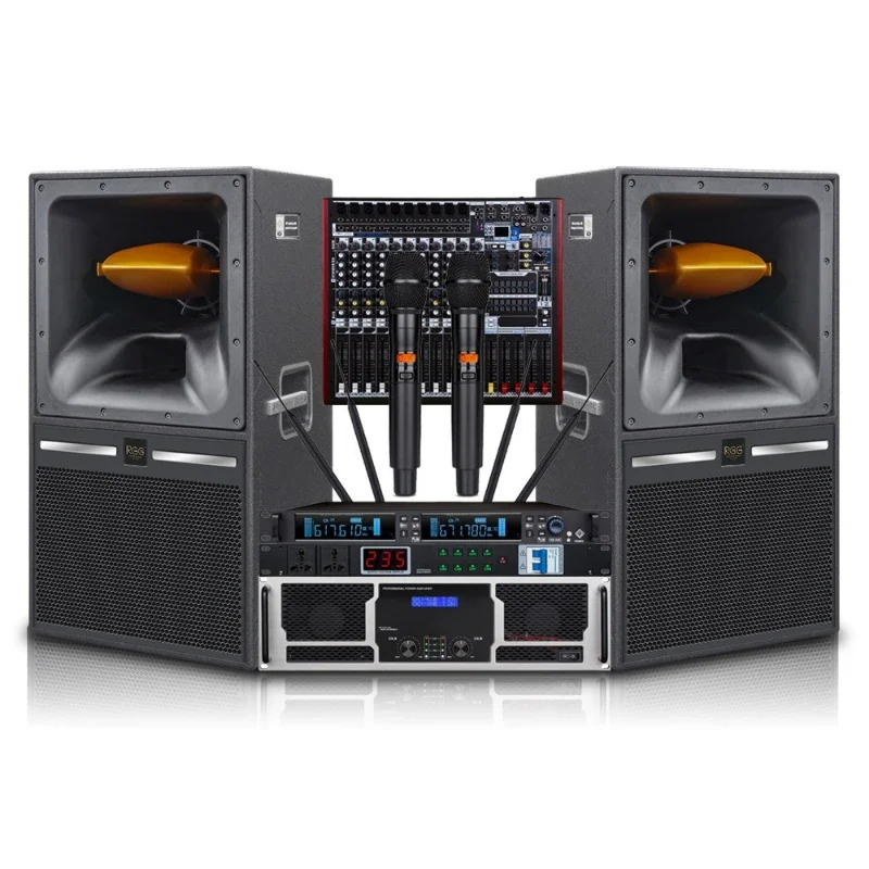 

Single 15-inch professional three-way frequency, audio set, opera concert, outdoor stage performance, speaker mobile roller